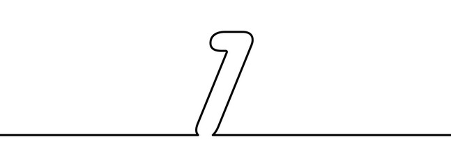 Poster - number 1 in continuous line drawing style. line art of number one. vector illustration. abstract dra