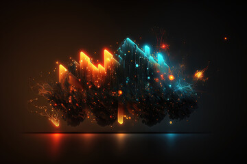 Wall Mural - Abstract picture of the crypto world foundation. Colorful background with digital glitch and distortion effect. Futuristic cyberpunk design. Retrofit, web punk, rave techno neon colors. Generative AI
