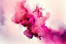 Generative AI Image Of A Splashy Pink Abstract Design - Bright And Vibrant Background Image Perfect For Wallpaper