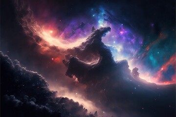 Wall Mural - nebula and galaxies in the deep space. abstract cosmos univese background