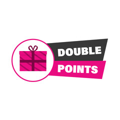 Sticker - Double points. Marketing concept. Business success