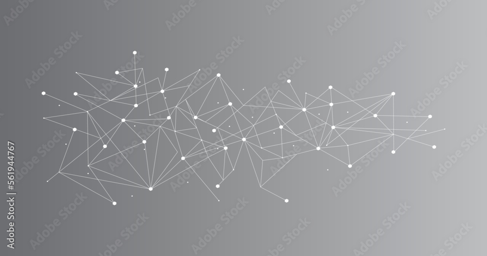 White network. Abstract connection on gray background. Network ...