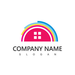 Wall Mural - Colorful House Logo For Real Estate Agency, or House Painting Company