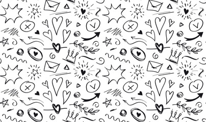 Wall Mural - doodle seamless pattern. repeating design element for printing on fabric. poster or banner for websi