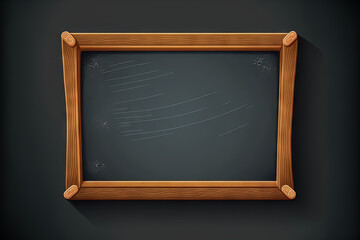 Poster - Empty blackboard background top view banner. Generative AI