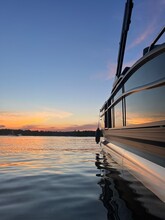 Sunset On A Pontoon Boat