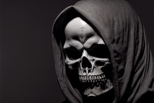 Human Skull In Hood Close Up On Black Background 7265a_2.jpg