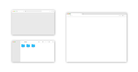 web browser window template. mockup of web site screen. template of browser for laptop in white simp