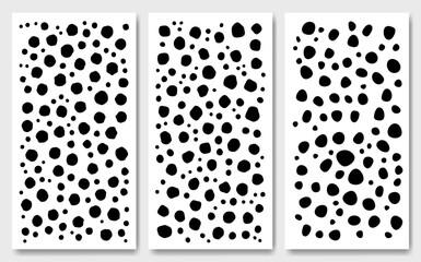 Aufkleber - A set of simple minimalistic polka dots seamless patterns. Memphis design, Collection trendy vector geometric