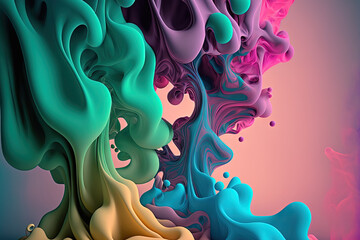 Poster - colored smoke at depth. undefined background. Generative AI
