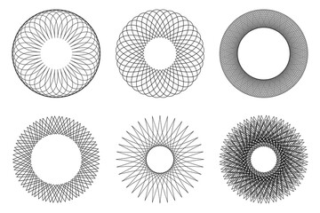 mesh circles. Circles three dimensional grid in 3d style. Vector illustration.