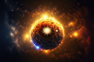 Wall Mural - Illustration of a star filled deep space. Generative AI
