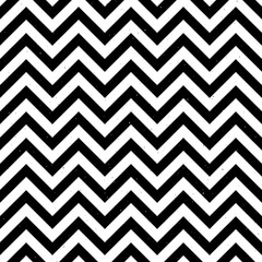 Poster - Grunge zigzag seamless pattern. Black and white chevron fabric texture. Abstract zig zag background. Repeating vector
