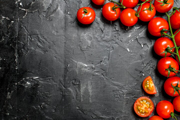 Sticker - Ripe tomatoes on a branch.