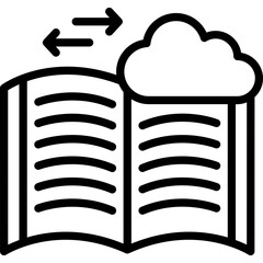 book, cloud study vector icon