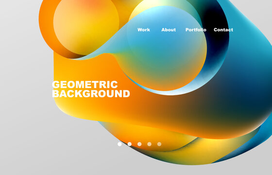 Abstract liquid background for your landing page design. Web page for website or mobile app wallpaper