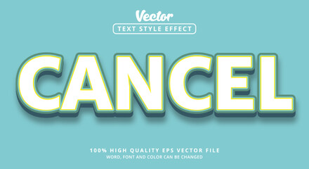 Poster - Editable text effect, Cancel text in color combination and soft style with blue color modern