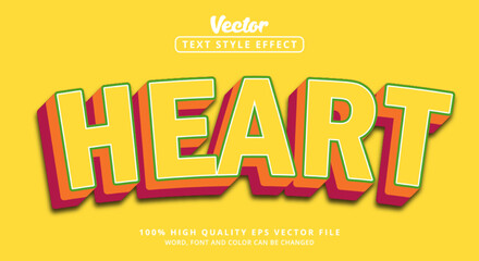 Poster - Editable text effects, Text Heart on layered styles with unique styles and bright colors and modern style combination color