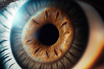 Poster - close up of a human eye. Generative AI