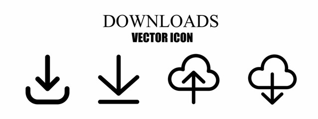 Leinwandbilder - Downloads icon set. Vector illustration.