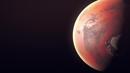 Wall Mural - Planet Mars, Mars Rotating Slowly - closeup