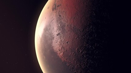 Wall Mural - Surface Of Mars Planet In Outer Space - close up