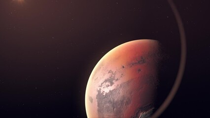 Wall Mural - View Of Mars And The Sun In Outer Space