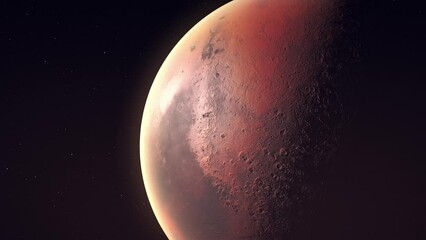 Wall Mural - Close Up Surface Of The Red Planet Mars