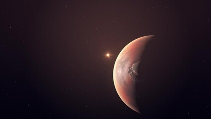 Wall Mural - Sun Lighting Surface Of The Red Planet Mars