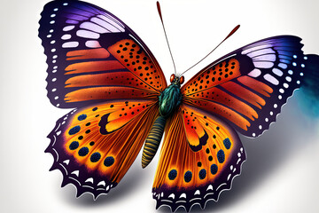 Sticker - butterfly on a white background in high definition. Generative AI