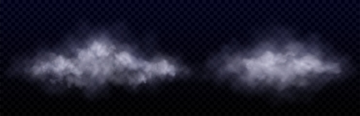 Wall Mural - white clouds, fog or smoke in air or sky. fluffy cumulus clouds isolated on transparent background, 