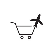 Airplane Trolley Icon Logo Vector