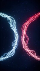 Poster - Abstract wave gradient curves and particles, 3d rendering.