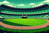 Fototapeta Sport - Green grass in soccer stadium. Generative AI