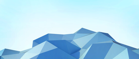 Aufkleber - Abstract Background. Futuristic Metaverse and 3D Low poly mountain Digital technology for Business Development concept on Blue background. copy space, digital, banner, website -3d Rendering
