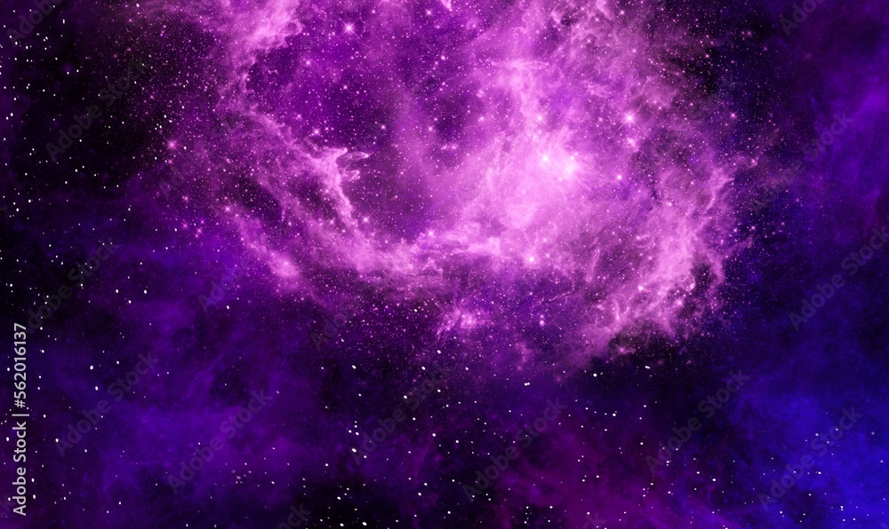 Space background with realistic nebula and shining stars. Abstract blue ...
