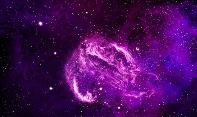 Wall Mural - Space background with realistic nebula and shining stars. Abstract blue and purple background with nebulae and stars in space. Nebula night starry sky in rainbow colors. Multicolor outer space.