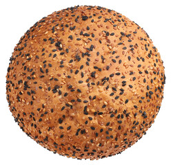 Wall Mural - Hamburger bun with sesame seeds, transparent background