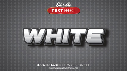 Wall Mural - 3D editable text effect white theme