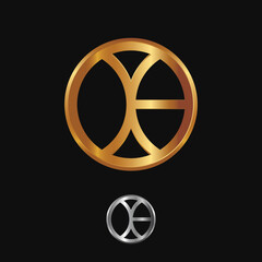 Aufkleber - Gold and silver automotive logo with an elegant and luxurious concept