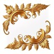 Golden baroque ornament on white background. Antique style gold flowers, leaves. Decorative elegant luxury design.golden elements in baroque, rococo style.seamless vintage pattern. generative ai
