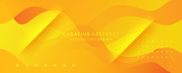Poster - creative abstract background design graphic illustration vector idea modern art banner yellow template