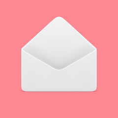 Poster - White open envelope incoming cyberspace information message 3d icon realistic vector illustration