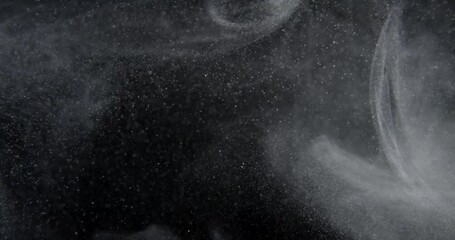 Wall Mural - System of dust particles on black screen overlay. Filmed with RED camera in slow motion. Abstract shapes background. High quality 4k footage