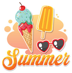 Canvas Print - Summer ice cream banner