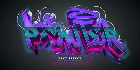 Wall Mural - 3D Graffiti Font Effect. Text Effect Mockup