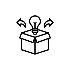 Wall Mural - Think Out Of Box icon in vector. Logotype