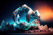 Nahaufnahme Kristalle Bunt Abstrakt Farbenprächtig Colorful Cristal Macro Generative AI Digital Art Cover Hintergrund Background Illustration