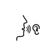 Speak and listen icon logo isolated on white background