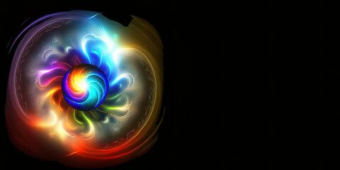 Wall Mural - psychic waves and chakras are transforming our lifes. copy space, text space, psychic waves connecti